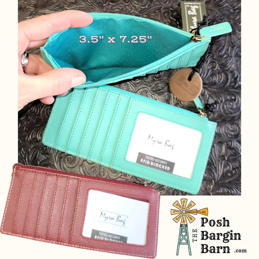 Foothill Creek Long Credit Card Holder in Turquoise or Red
