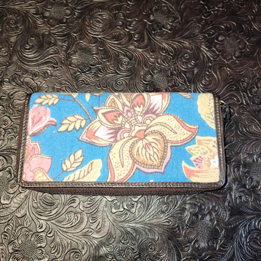 Curry Woven Floral Wallet full Zip