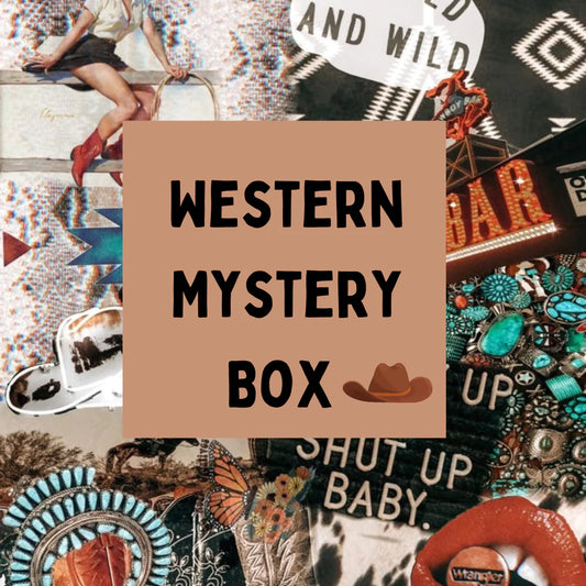 Western Mystery Box The Posh Bargin Barn Available in $25 $30 $50 $100 Youth Wallets Jewelry Jeans+