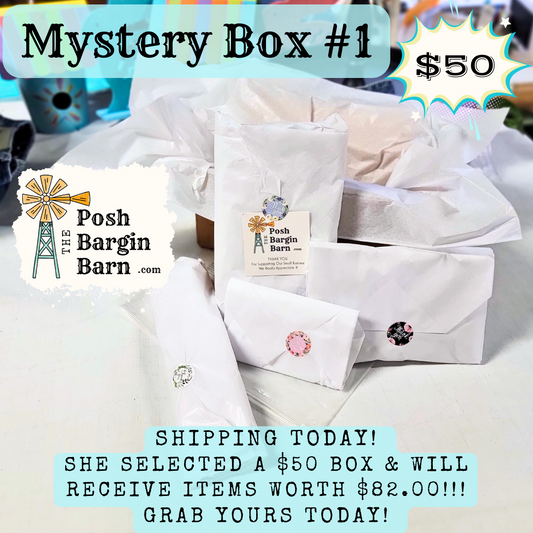 Western Mystery Box The Posh Bargin Barn Available in $25 $30 $50 $100 Youth Wallets Jewelry Jeans+