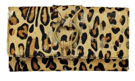Myra Leopard animal print wallet rdf scan 