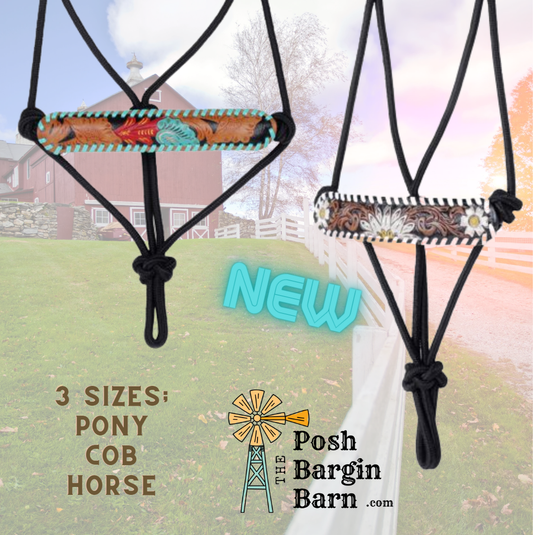 Rope Halter Horse Tack Genuine Leather Collars Whip Stitch