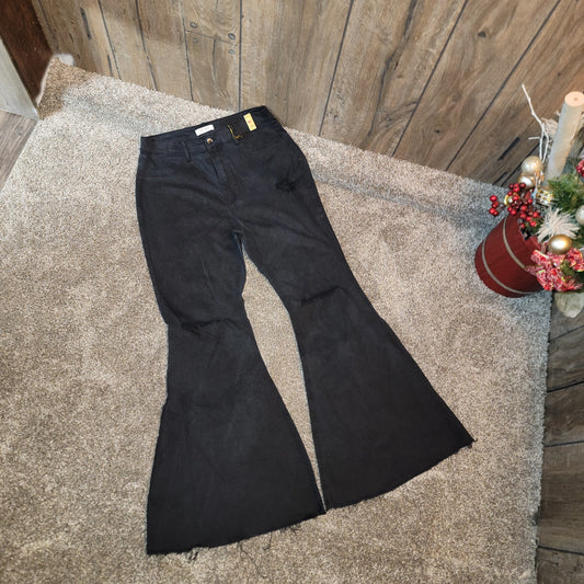 Plus Sz Black Flares! Hi Rise 34" Inseam