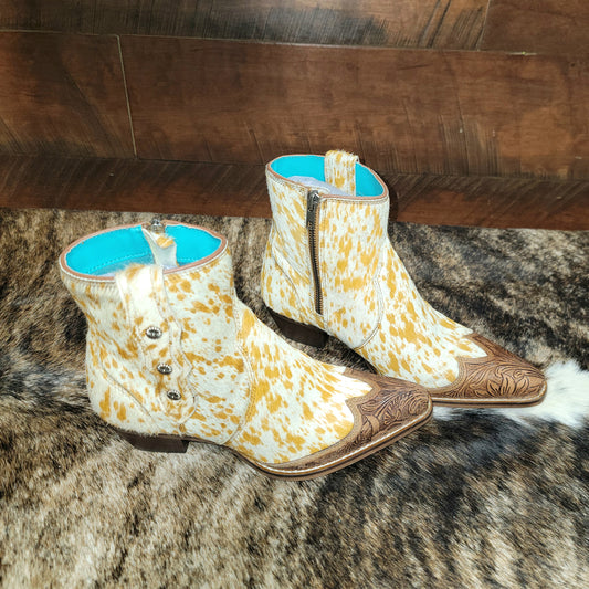 Cowdie Western Hairon Leather Booties