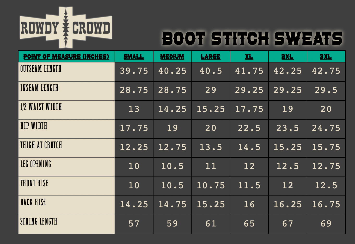 Boot Stitch Sweats by Rowdy Crowd