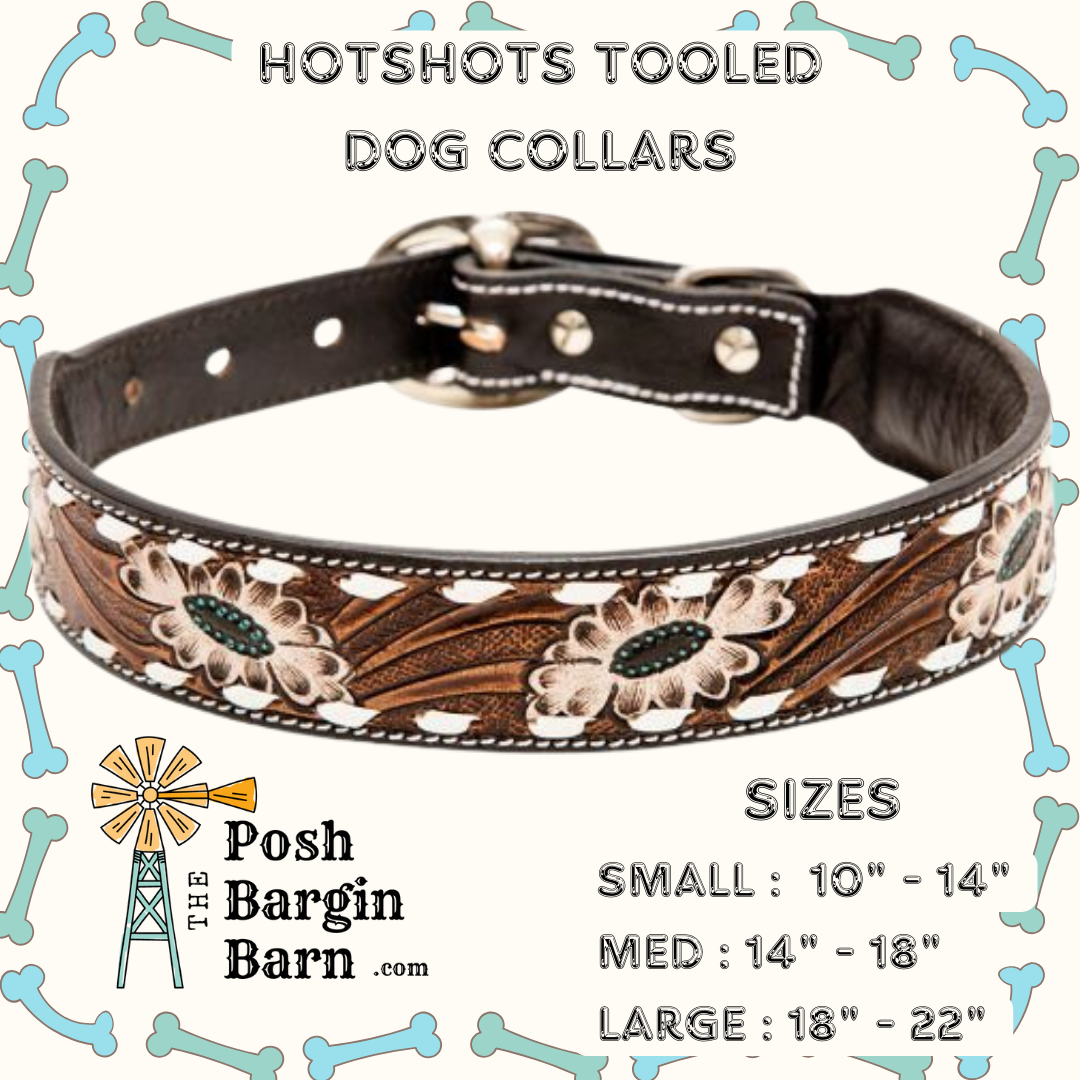 Genuine Leather Dog Collars Whip Stitch