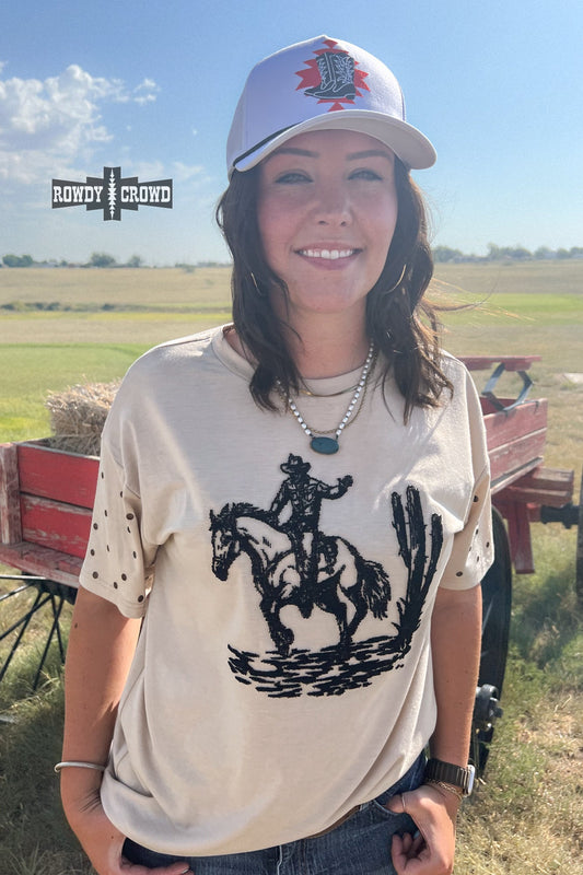 High Horse Tee Bucking Cowboy & Cactus 2