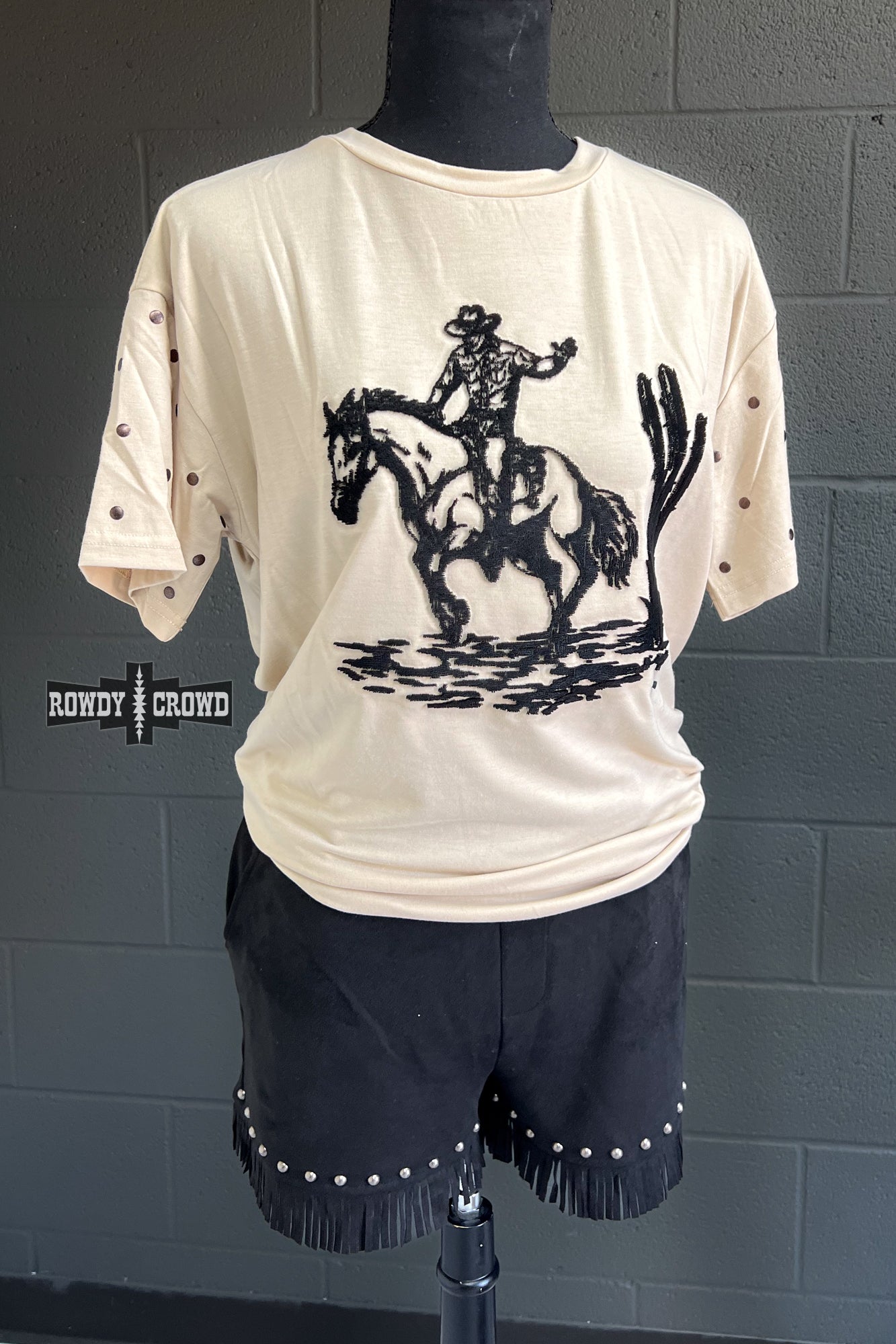 High Horse Tee Bucking Cowboy & Cactus 5