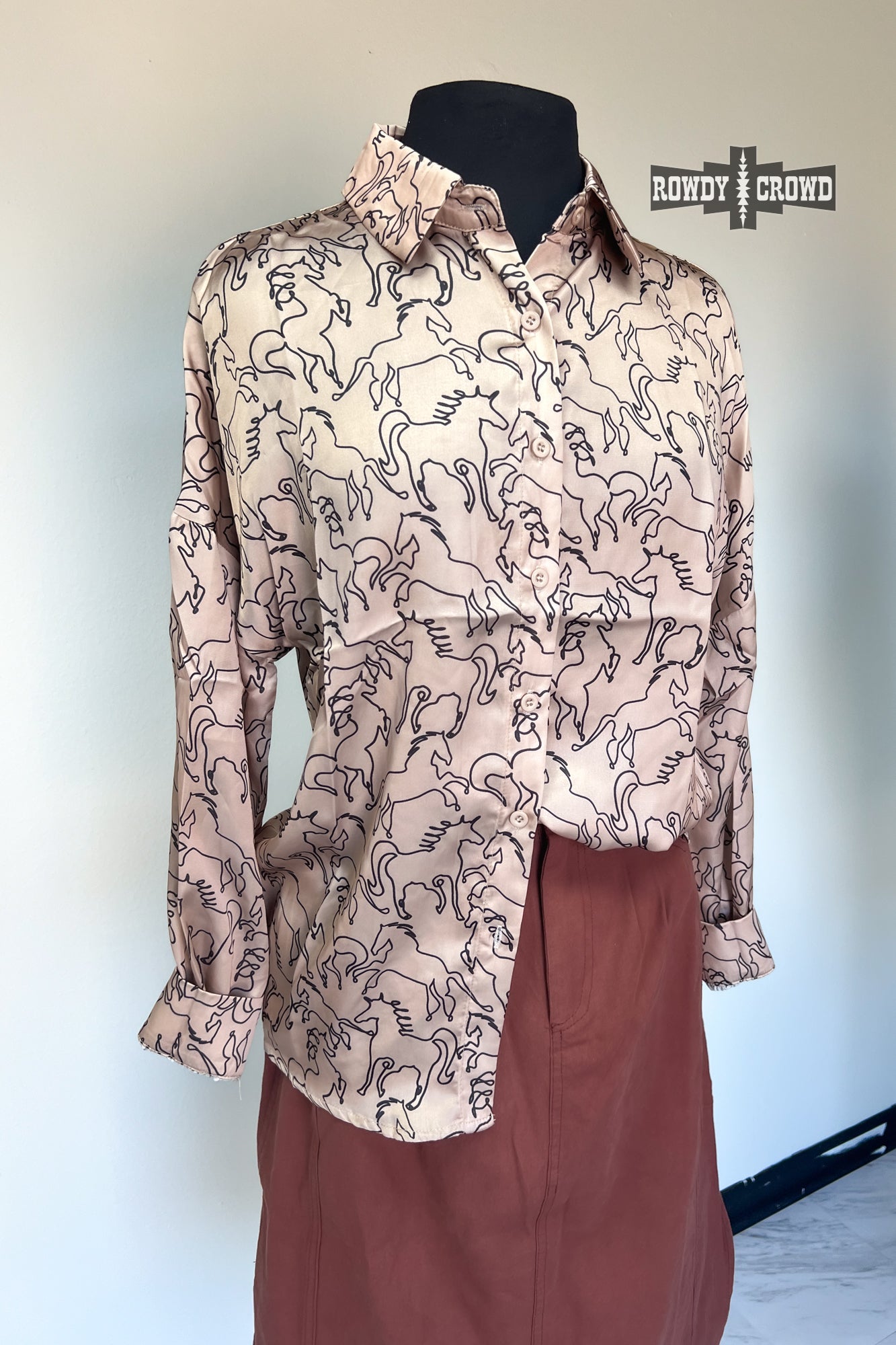 Ride Sally Silky Button Up Western Button Down Long Sleeve 5