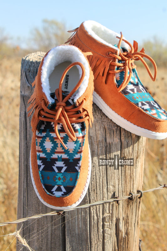 Turquoise Mesquite Aztec Lined Moccasins