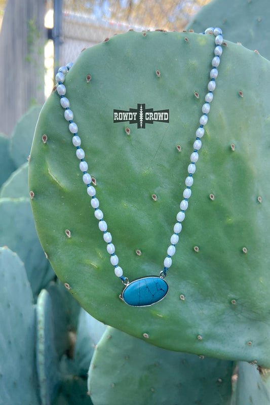 Ponca Pearl Necklace Turquoise Long Style