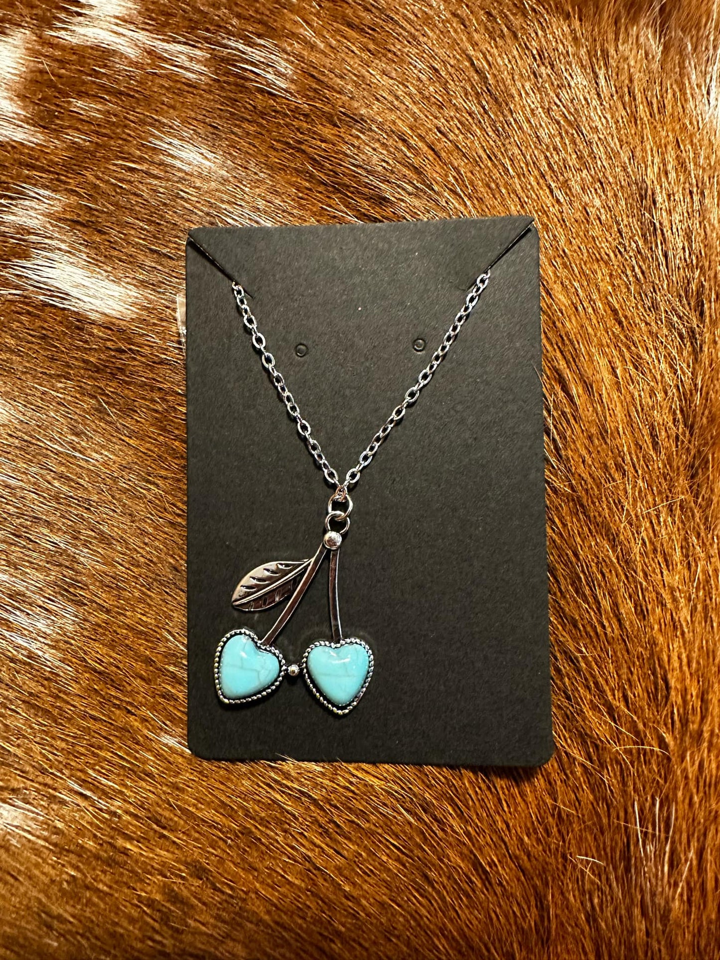 Turquoise Cherry Drop Necklace