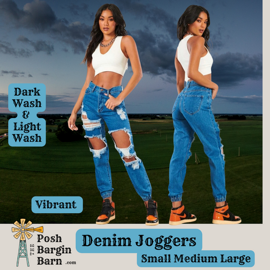 Distressed Mom Jogger Jeans