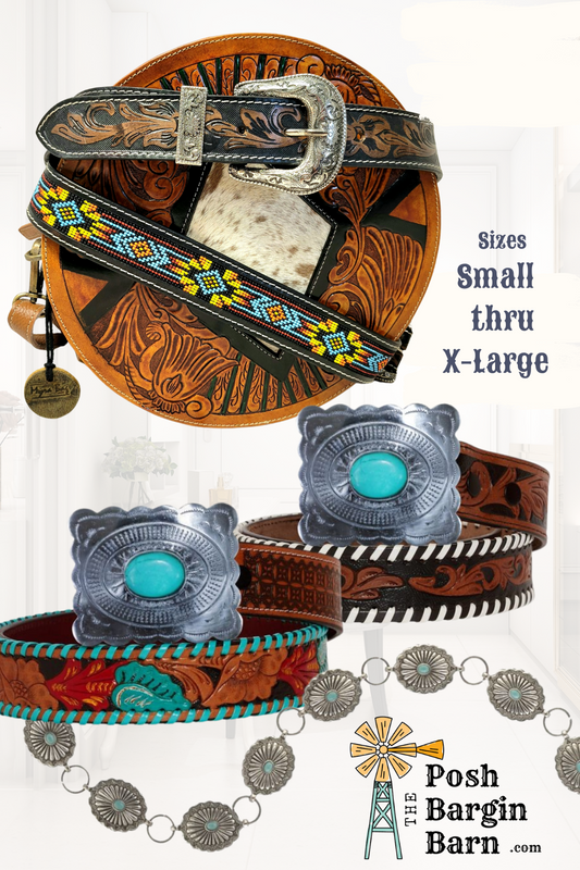 Ladies Western Tropical Turquoise Belt Leather Myra